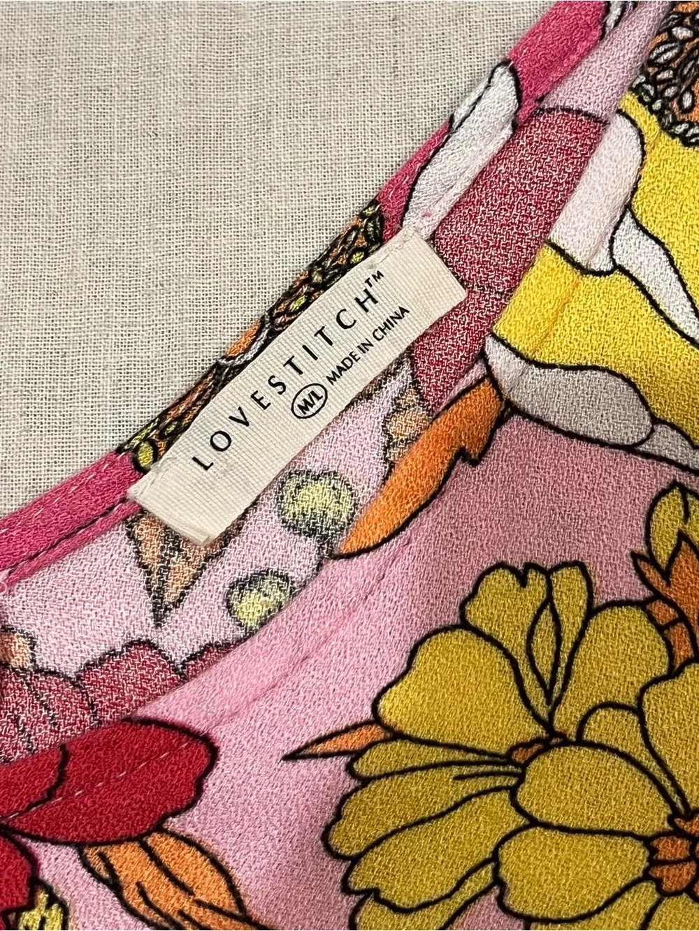 Lovestitch Vibrant Bold Floral Maxi Dress Pockets Womens Size Med/Large
